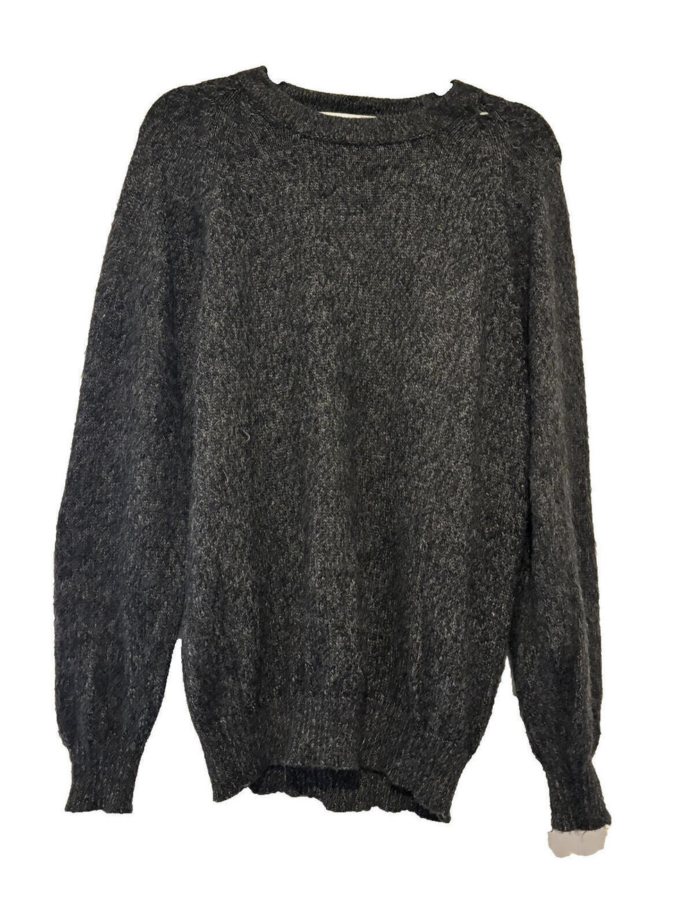 Alpaca charcoal black 100# Alpaca Fina from Peru sweater sz L AA
